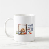 コーヒーと眠いオレンジキャット – Cozy Cat コーヒーマグカップ (左)