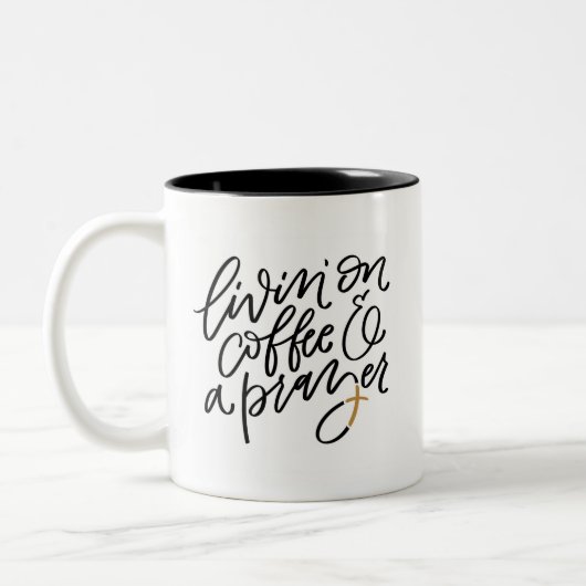 コーヒーと祈りの言葉 ツートーンマグカップ (左)