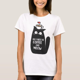 コーヒーと私とニャンコで充分 Tシャツ