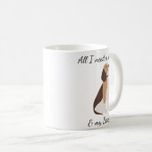 コーヒーと私のビーグルさえいればそれでいい コーヒーマグカップ (正面右)