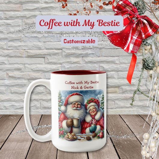 コーヒーと私のベスティーコーヒーマグ ツートーンマグカップ