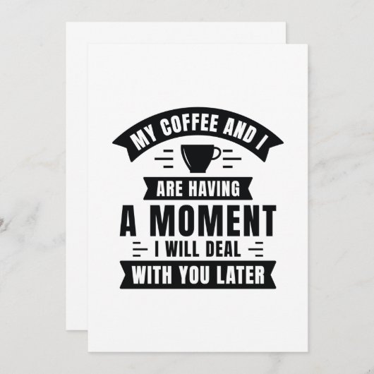 コーヒーと私は少し時間がある サンキューカード (正面/裏面)