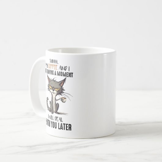 コーヒーと私は猫を飼っていおもしろいる コーヒーマグカップ (正面左)
