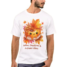 コーヒーと秋の雰囲気ドーナツTシャツ