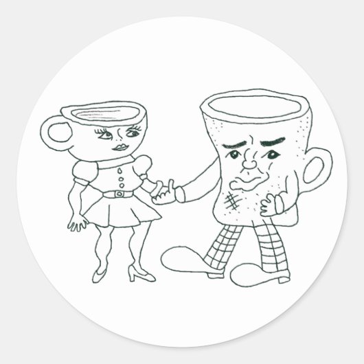 コーヒーと紅茶のシール ラウンドシール (正面)