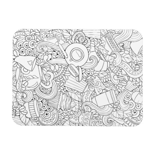 コーヒーと紅茶のドードル マグネット (横)