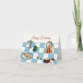 コーヒーと紅茶のハッピーバースデーカード サンキューカード