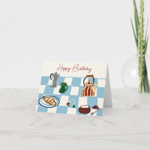 コーヒーと紅茶のハッピーバースデーカード サンキューカード