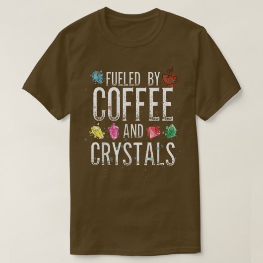 コーヒーと結晶で燃料を供給する Tシャツ (デザイン正面)