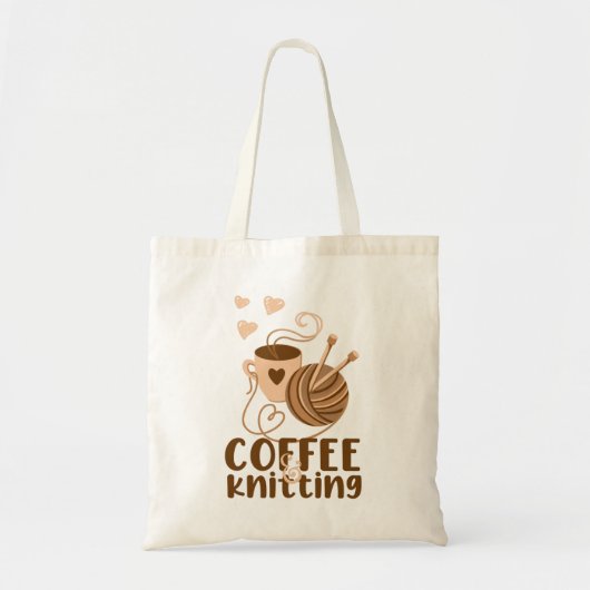 コーヒーと編み物トートバッグ トートバッグ (正面)