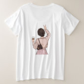 コーヒーと自信で走り出す Tシャツ (デザイン裏面)