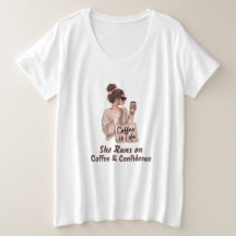 コーヒーと自信で走り出す Tシャツ