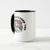 コーヒーと良いラビットホールを愛する男性 マグカップ (正面左)