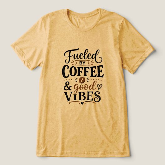 コーヒーと良い気持ちでやる気が出る トライブレンドTシャツ (デザイン正面)
