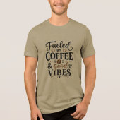 コーヒーと良い波動に支えられて トライブレンドTシャツ (正面)