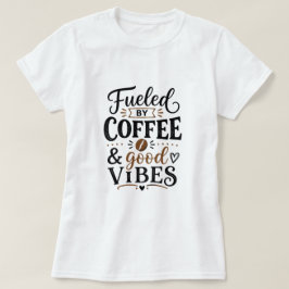 コーヒーと良い波動に支えられて Tシャツ