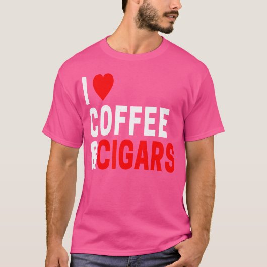 コーヒーと葉巻が好き Tシャツ (正面)