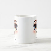 コーヒーと褒め言葉、素敵な目をした面白い顔 コーヒーマグカップ (中央)
