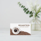 コーヒーと豆のカップ |上面ビュー ロイヤリティカード (スタンド正面)