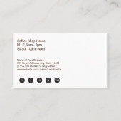 コーヒーと豆のカップ |上面ビュー ロイヤリティカード (裏面)