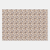 コーヒーと豆のパステルカラーのかわいいカップ ラッピングペーパーシート (正面2)