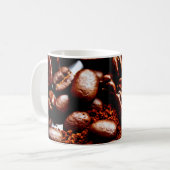 コーヒーと豆を挽きたてのもの コーヒーマグカップ (正面左)