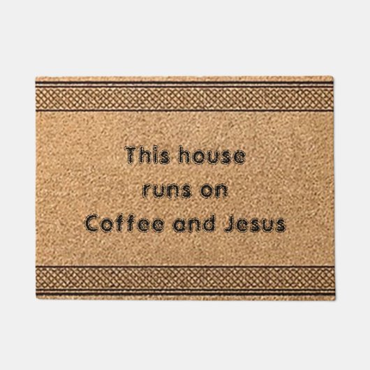 コーヒーと走イエス様の家 ドアマット (正面)