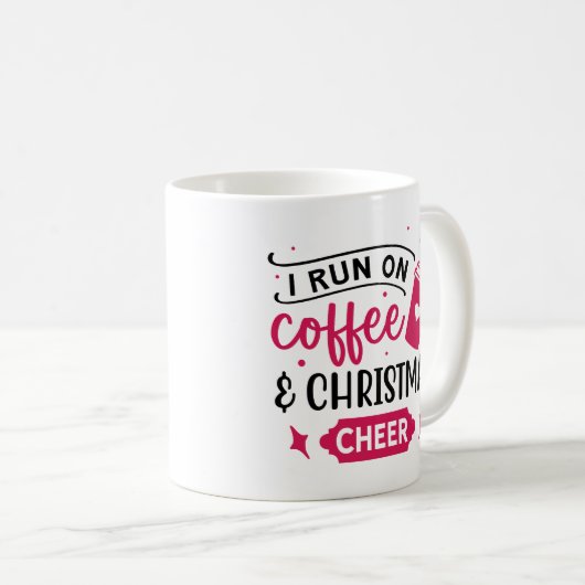 コーヒーと走クリスマスの応援にピンク コーヒーマグカップ (正面右)