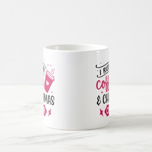 コーヒーと走クリスマスの応援にピンク コーヒーマグカップ (中央)