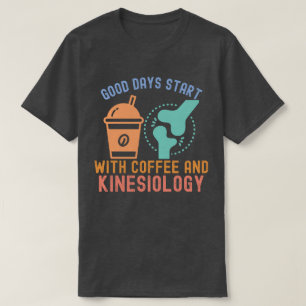 コーヒーと運動学で始まる良い一日 Tシャツ