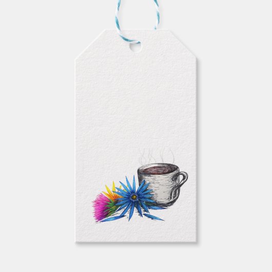 コーヒーと野の花 ギフトタグ (正面)