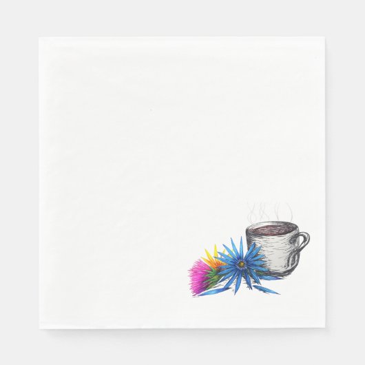 コーヒーと野の花 スタンダードランチョンナプキン (正面)