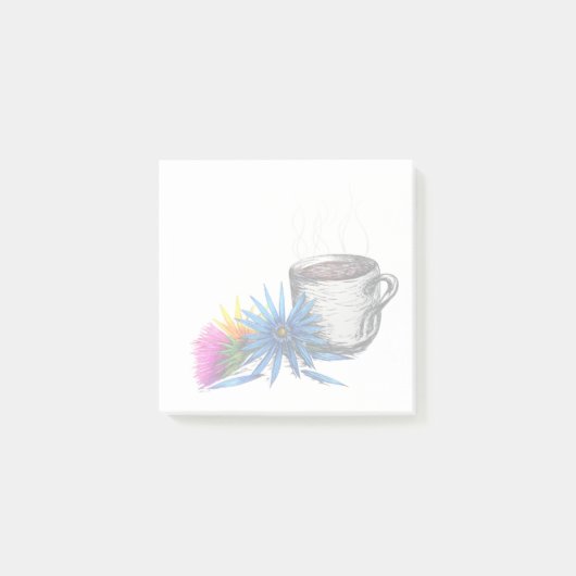 コーヒーと野の花 ポストイット (正面)