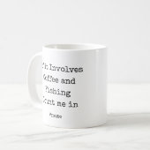 コーヒーと釣りが絡むなら私も混ぜてお茶目な楽しい コーヒーマグカップ (正面左)