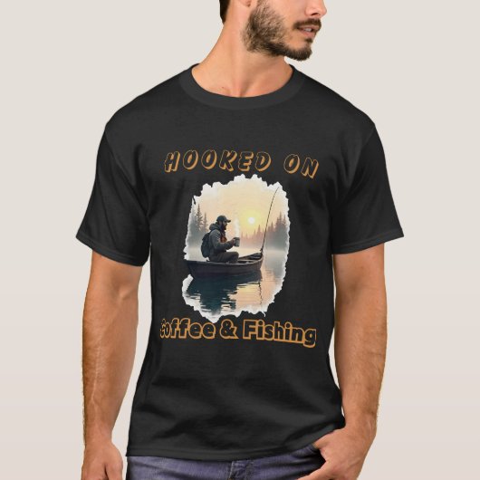 コーヒーと釣り中毒 Tシャツ (正面)