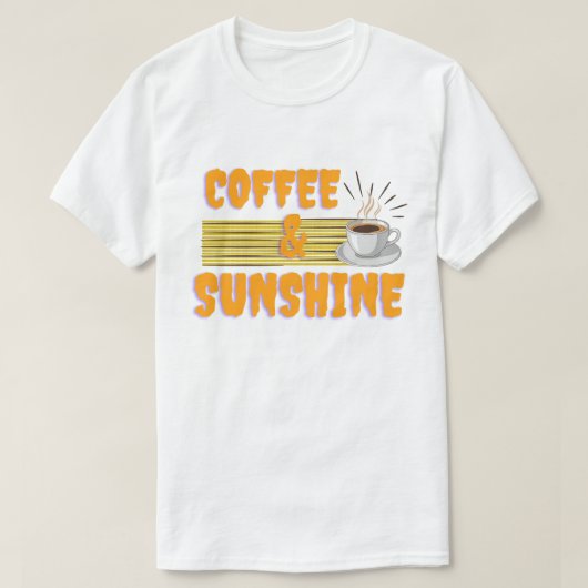 コーヒーと陽光 - ポジティブな朝の気分 Tシャツ (デザイン正面)