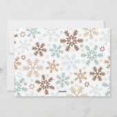 コーヒーと雪のカップのクリスマスフォトカード シーズンカード (裏面)