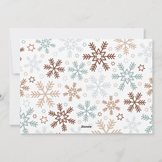 コーヒーと雪のカップのクリスマスフォトカード シーズンカード (裏面)