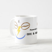 コーヒーと電圧で動く – 面白い電気技師デザイン コーヒーマグカップ (正面左)