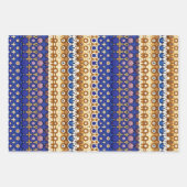 コーヒーと青の幾何学模様No1 ラッピングペーパーシート (正面2)