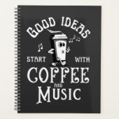 コーヒーと音楽の愛好家のポジットことわざ プランナー手帳 (正面)