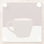 コーヒーと音楽 – コーヒーカップとミュージカル蒸気 ガラスコースター (裏面)
