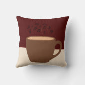 コーヒーと音楽 – コーヒーカップとミュージカル蒸気 クッション (裏面)