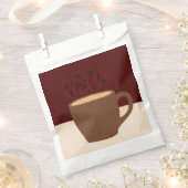 コーヒーと音楽 – コーヒーカップとミュージカル蒸気 フェイバーバッグ (クリップ留めされた状態)