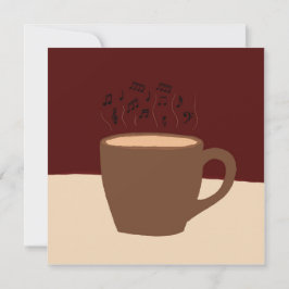 コーヒーと音楽 – コーヒーカップとミュージカル蒸気 招待状