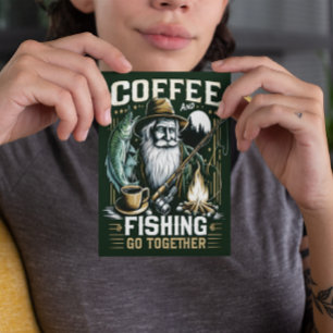 コーヒーと魚釣りが合う ポストカード