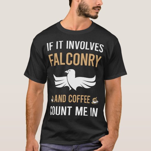 コーヒーと鷹狩り 鷹匠 Tシャツ (正面)