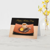 コーヒーと黄色のデイジーマザーズのデイカード カード (黄色い花)