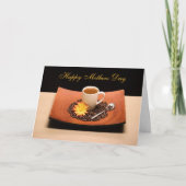 コーヒーと黄色のデイジーマザーズのデイカード カード (正面)