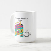 コーヒーと80s聞音楽を飲む コーヒーマグカップ (正面左)